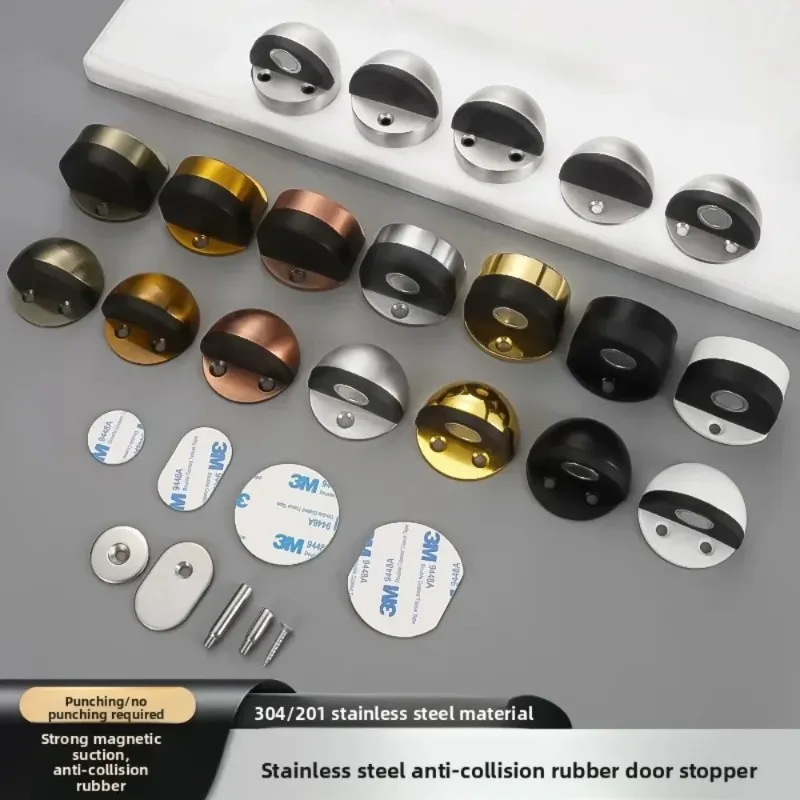 Stainless Steel Hidden Magnetic Door Stopper, Anti-Collision Door Holder Catch Hardware for Home Furniture Improvement
