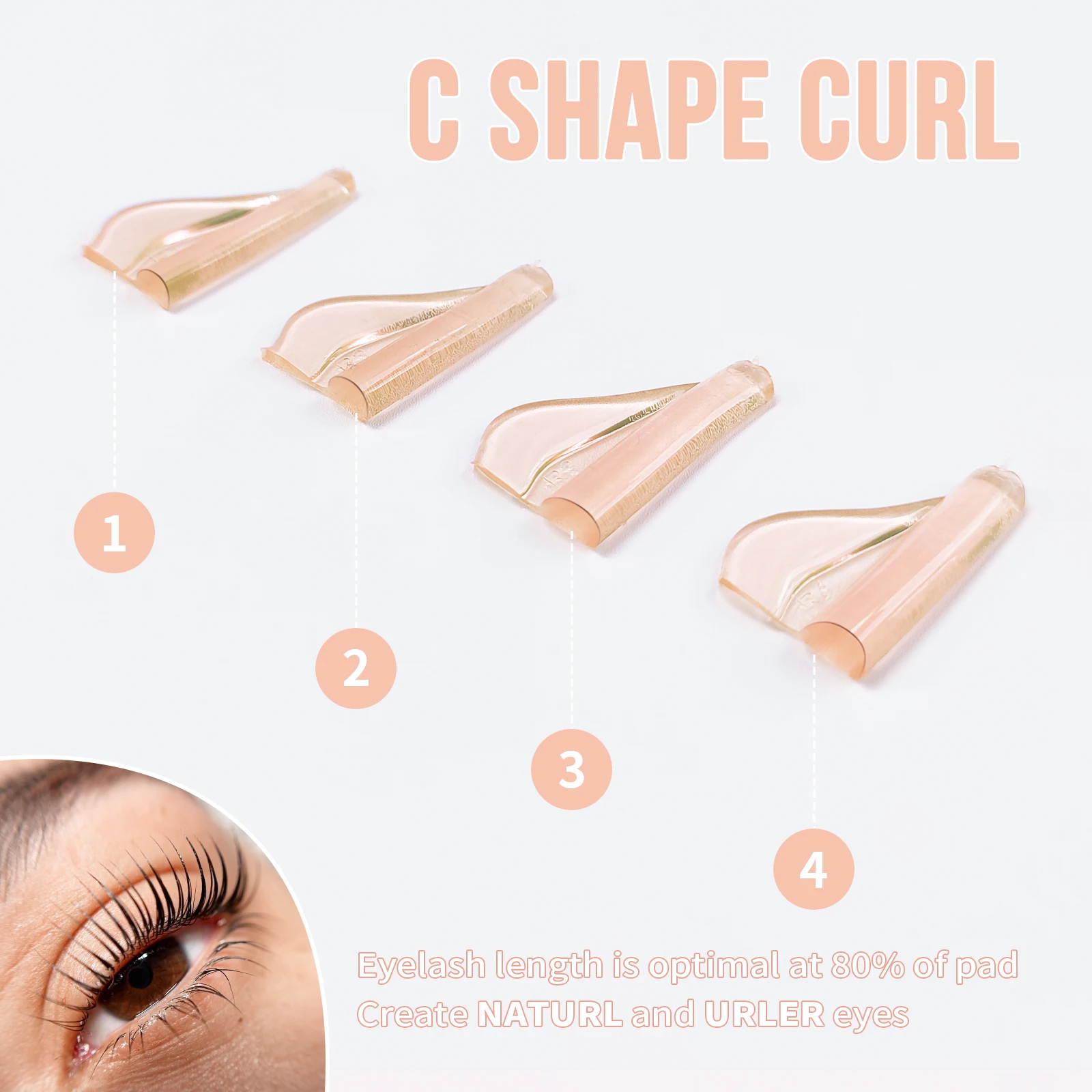 Libeauty, 4 pares de almohadillas de elevación de pestañas permanentes de silicona, rizador de pestañas, rizador de pestañas, accesorios de rizador de pestañas, herramientas de maquillaje