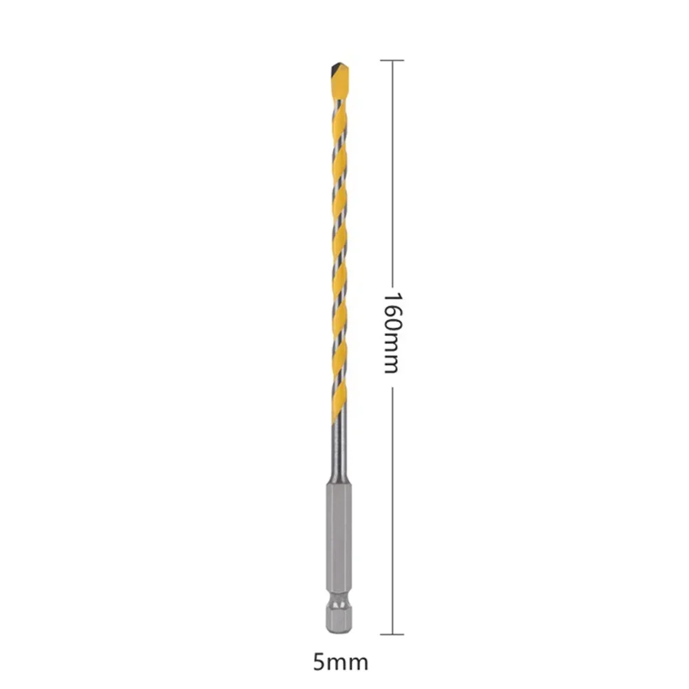 1pc Hex Shank Tungsten Carbide Drill Bit 160mm For Masonary Concrete Brick Stone 5mm/6mm/8mm/10mm/12mm Drill Size