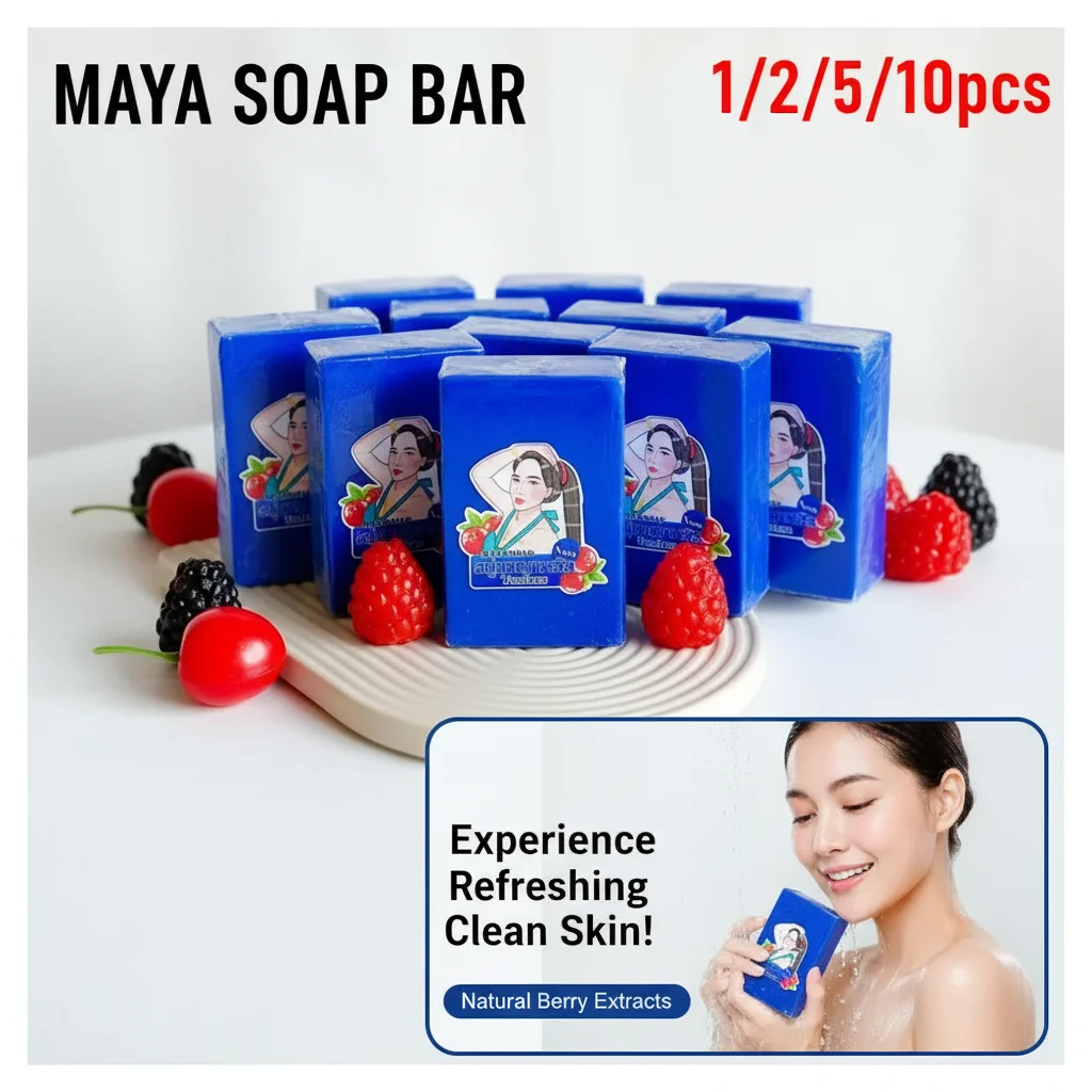 

Blue Handmade Soap by Maya Soap Whitening Alpha Arbutin B Natural Skin Brightening Handcrafted Bar for Gentle Exfoliation