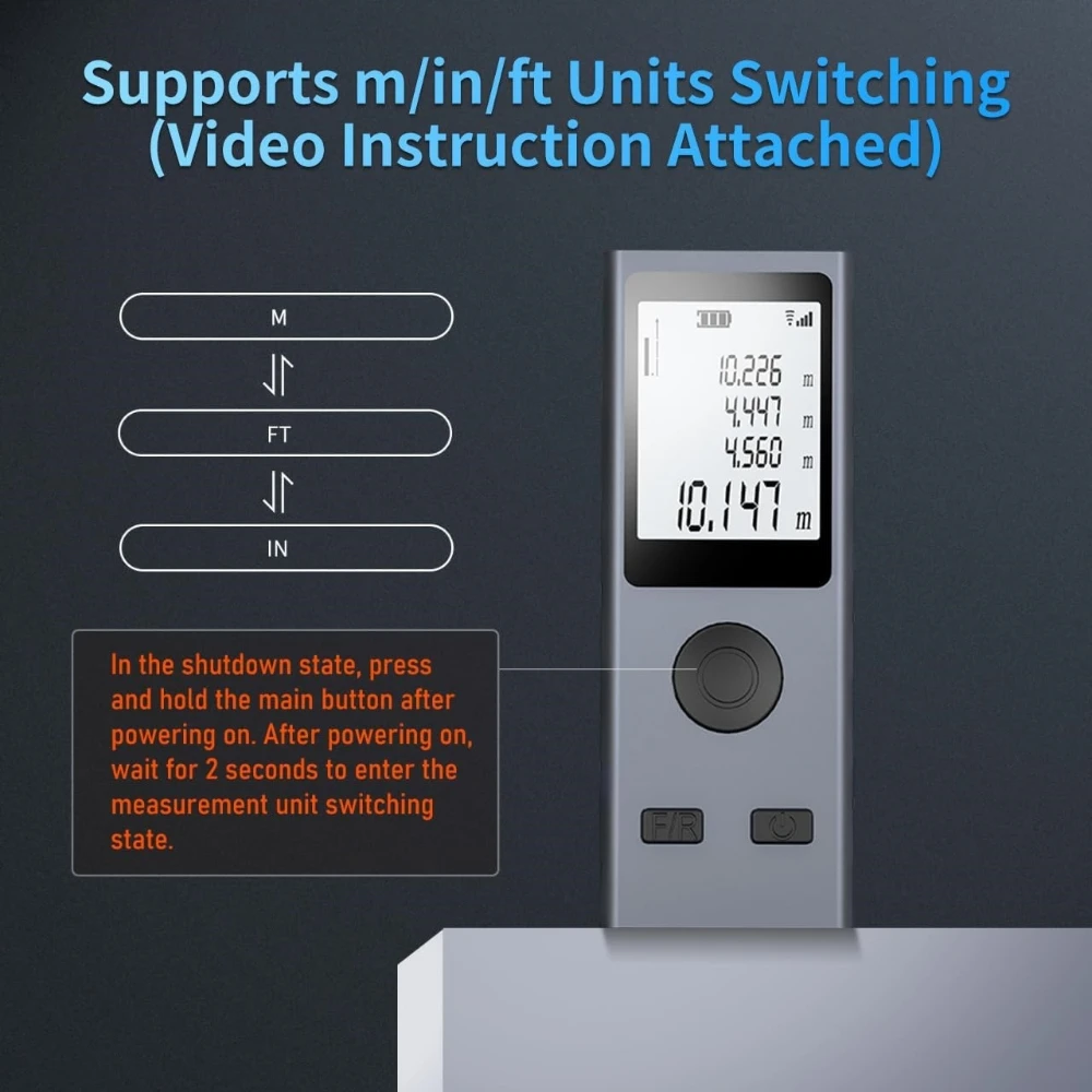 30M Mini Laser Rangefinder Digital Tape Measure Laser Ruler USB Charge Aluminum Alloy Fuselage Measuring ﻿ ﻿