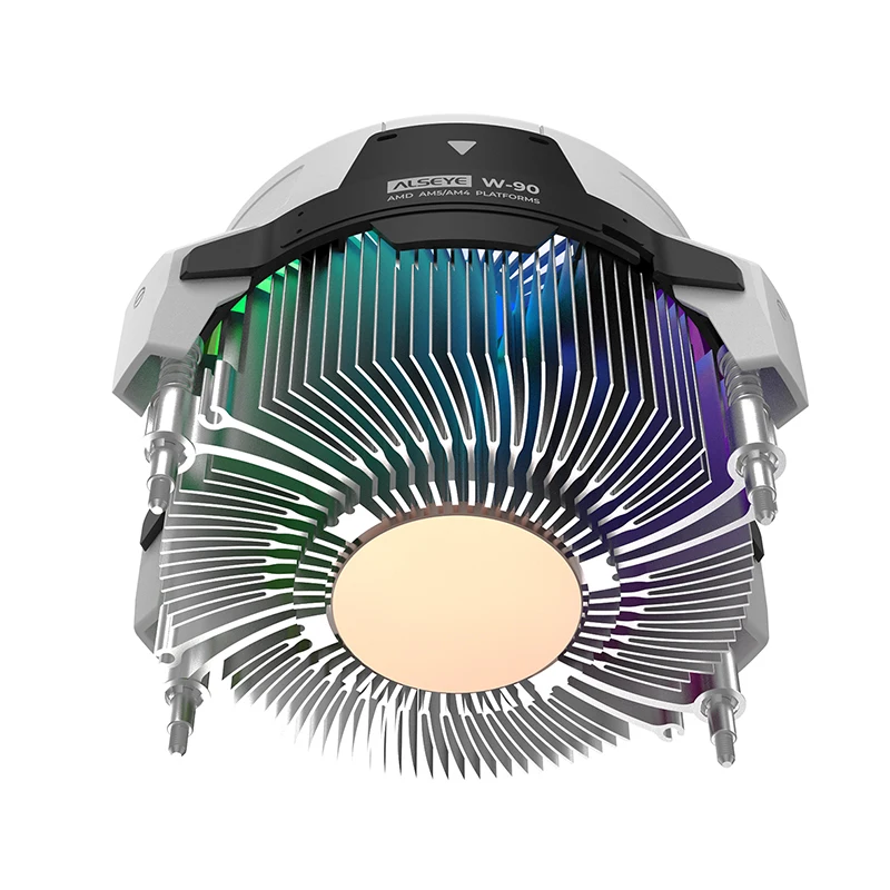 Alseye W90 ARGB CPU Cooler AM4 PWM 4 Pin Fan 90 mm Air-Cooled Radiator Precise Temperature Display Support AM5/AMD