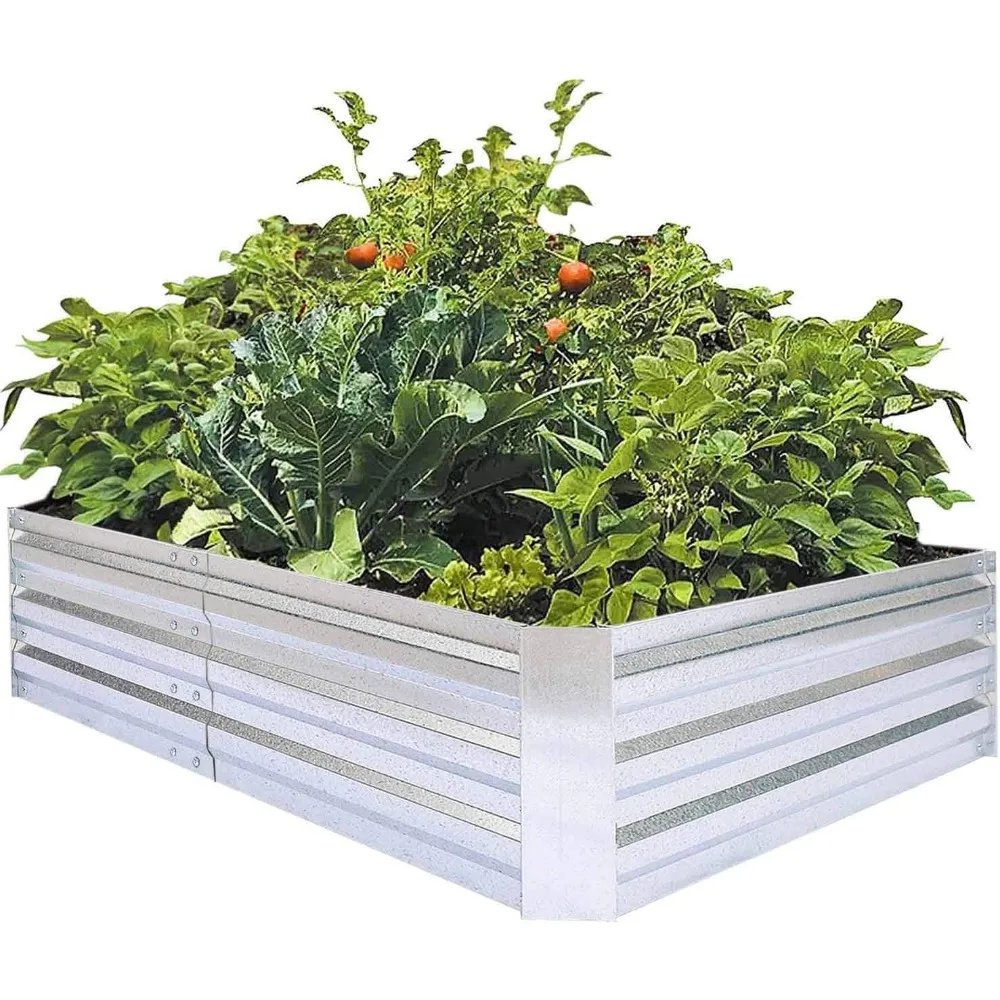 

FOYUEE Galvanized Raised Garden Beds for Vegetables Large Metal Planter Box Steel Kit Flower Herb, 6x3x1ft