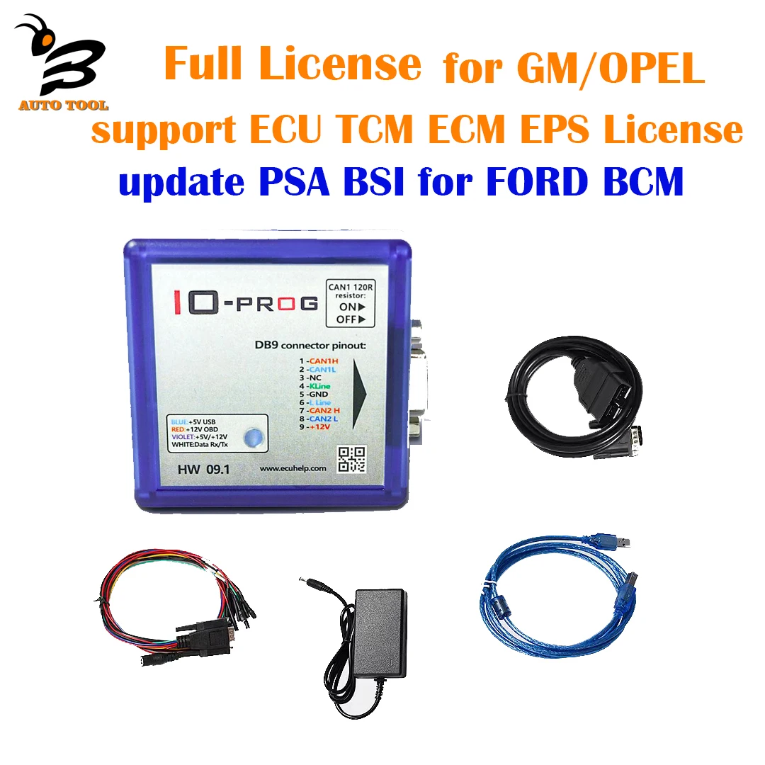 

IO-Prog Full License Add for PSA BSI for FORD BCM for GM/Opel ECU TCM BCM EPS IO Terminal Combination K-line CAN Programmer BD9