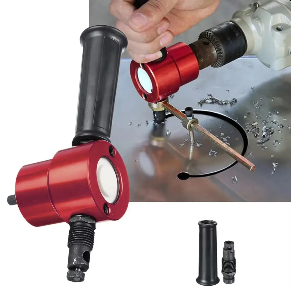 

Adjustable Metal Sheet Cutter Double Headed 360 Degree Rotary Double Head Nibbler Free Cutting Deburring Tools