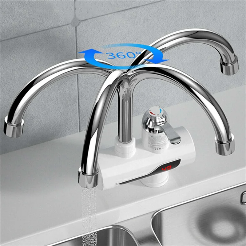 Calentador de agua instantáneo, grifo eléctrico de agua caliente para cocina, grifo calentador, grifo de calefacción en frío, calentador de agua sin tanque, enchufe europeoN02R