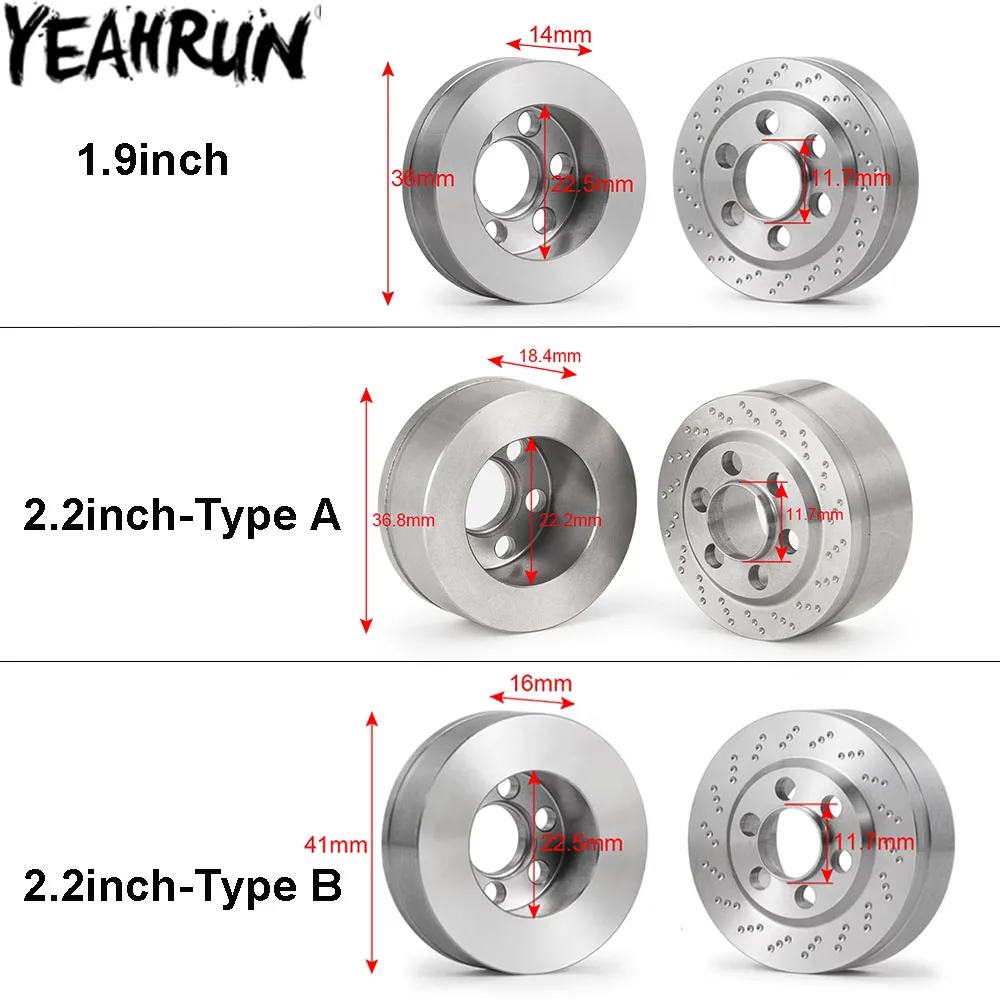 YEAHRUN Internal Counterweight Ring Insert for 1.9 2.2 inch Wheel Rims Axial SCX10 D90 TRX4 TRX6 VS4-10 RC Crawler Car Upgrades