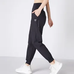 Women Running Pants High Waist Sports Training Pants Loose Gym Fitness Sweatpants Jogging Side Reflection Breathable Sportswear