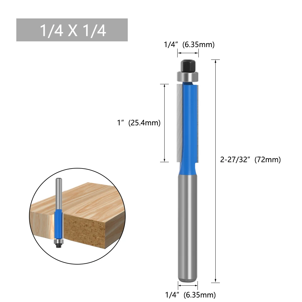 Lavie 1 Stück Fräser mit Lager, Hartmetall-Schneidkopf, 1/4-Zoll-Griff für Holzfräs- und Nutfräsarbeiten – Detail 4