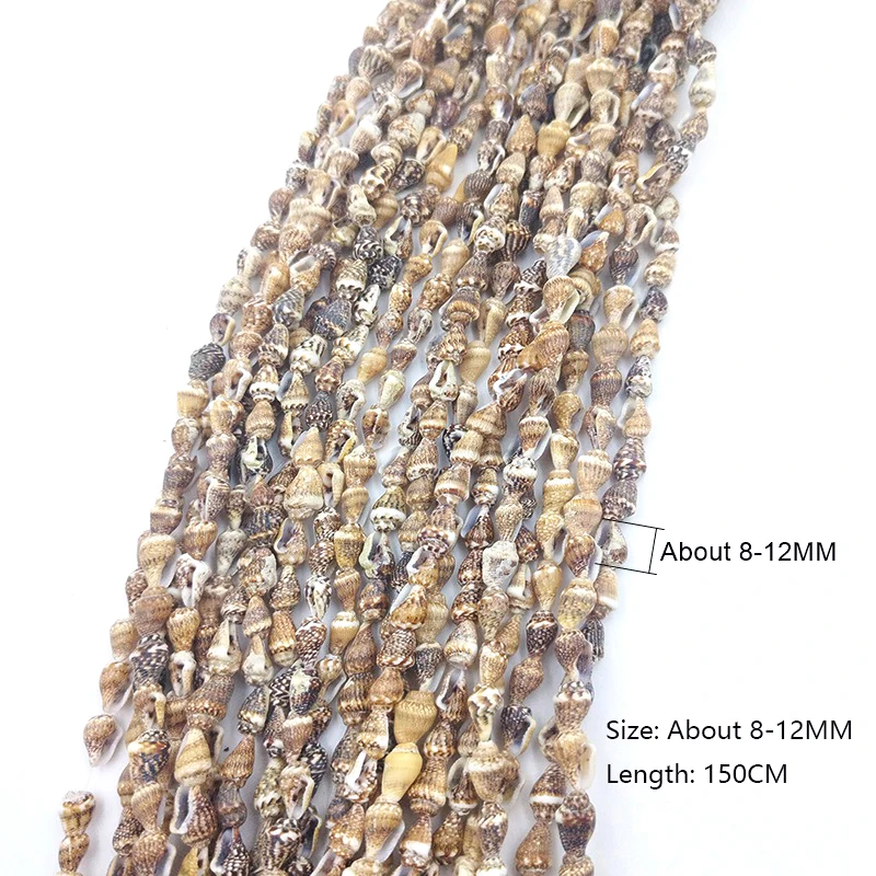 8-12MM Natural Shell Necklace 150CM Long Snail Shell Beads DIY Jewelry Necklace Bracelet Accessories Home Aquarium Landscape - Image 4