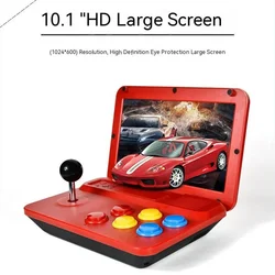 Powkiddy A13 Retro Game Arcade 10 Inch Hd Large Screen Game Machine Folding Flip Rk3128 Chip Cpu Simulator Detachable Joystick