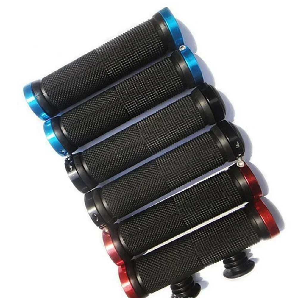1Pair Road Cycling Handlebar Grips Anti-Skid Rubber Bicycle Grips Mountain Bikes Lock Bilateral Locking Handle 5Color Bike Parts