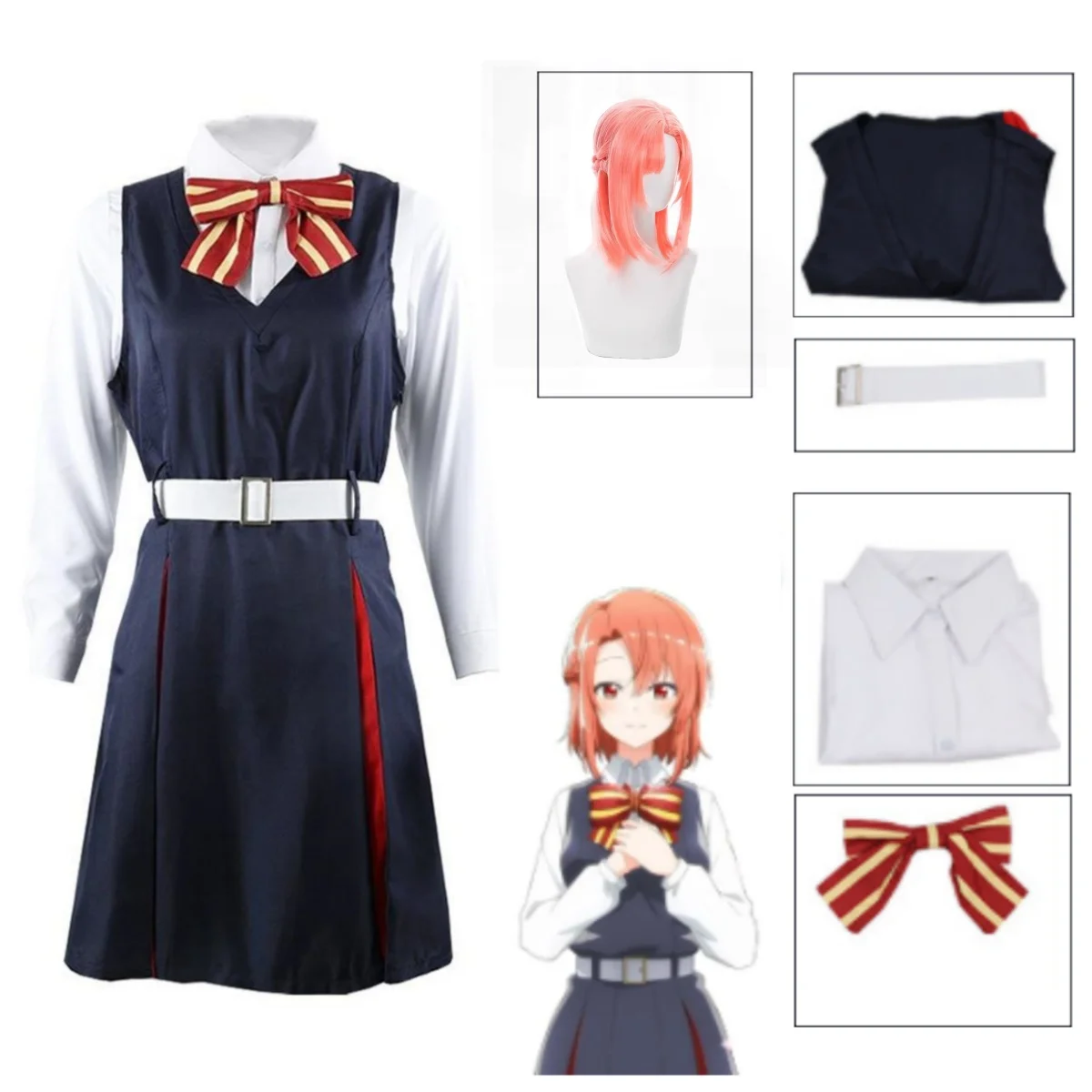 

2024 New Anime Whispering You A Love Song Kino Himari Gray JK Uniform Wig Cosplay Costume Sasayaku You Ni Koi O Utau Suit