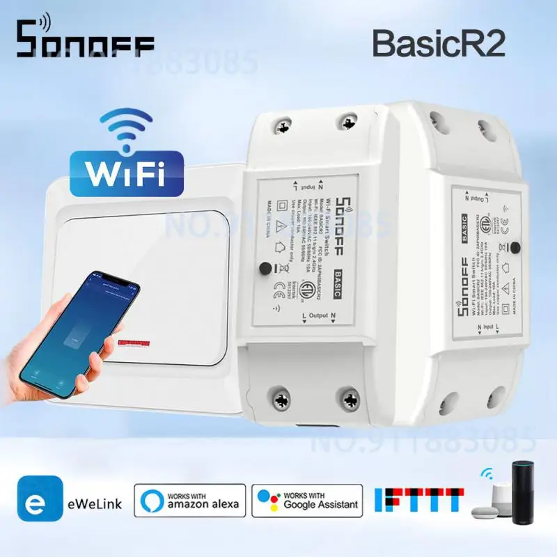 Смарт-выключатель SONOFF BasicR2 с поддержкой Wi-Fi, 10 А