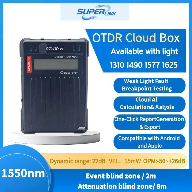 

TriBrer OTDR Cloud Box 1550nm/Remote Control Fiber Optic Breakpoint Tester /Optical Power Meter with Infrared Light Integration