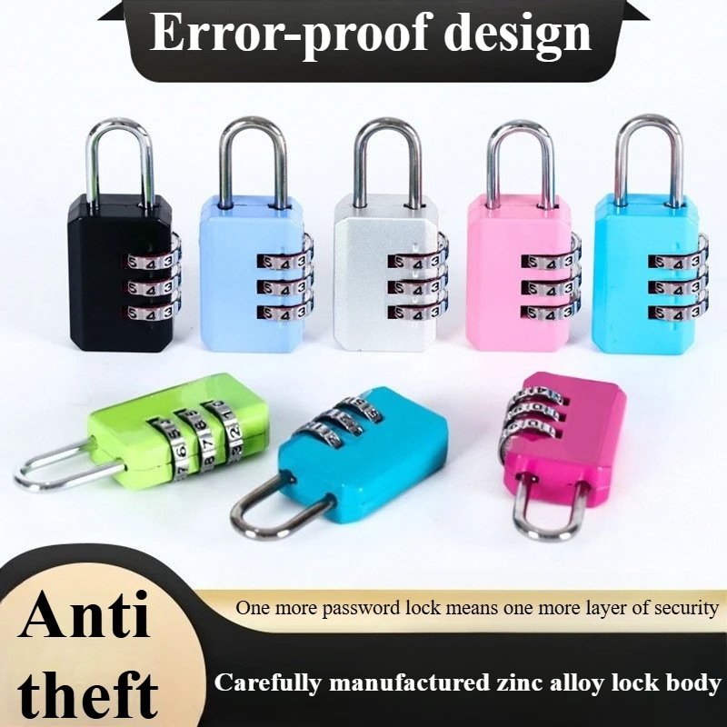 

3 Digits Multifunctional Combination Lock Luggage Fitness Cabinet Backpack Travel Anti-theft Aluminum Alloy Combination Padlock