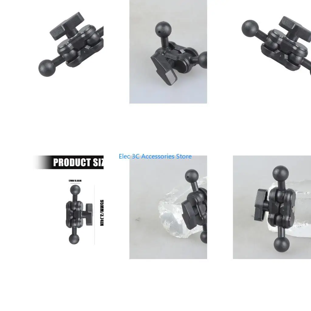 Y51A Double Port 17mm Sphere Head Whirling Arm For Smartphone Display Mount