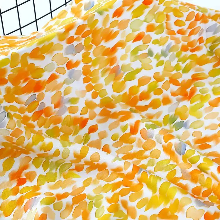 Thin Printed Floral Pattern Dresses Fabric Rayon By Meter for Skirts Cheongsam Sewing Flower Soft Textile Breathable Comfortable