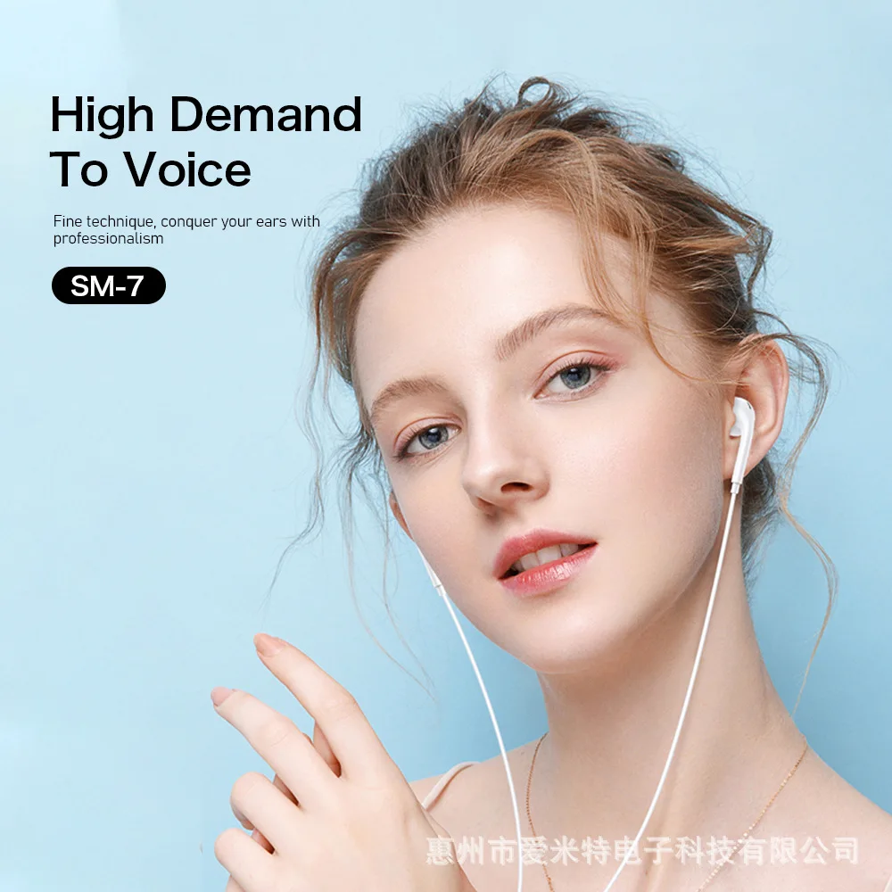 سماعات أذن سلكية من النوع C بمنفذ مسطح شبه داخل الأذن متوافقة مع هواتف Android والأجهزة اللوحية مع ميكروفون وحقيبة مدمجة