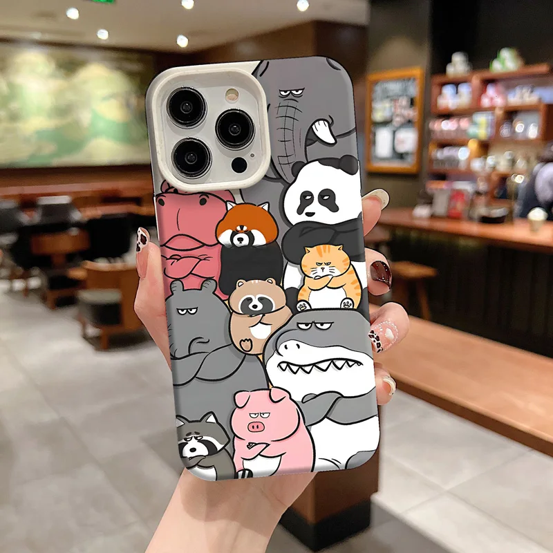 Gourde Funny Cute Casing Cartoon Pattern Case for Iphone 16 15 14 12 13 11 Pro Max IP 7 8 Plus Iphon X XS XR Xs Max