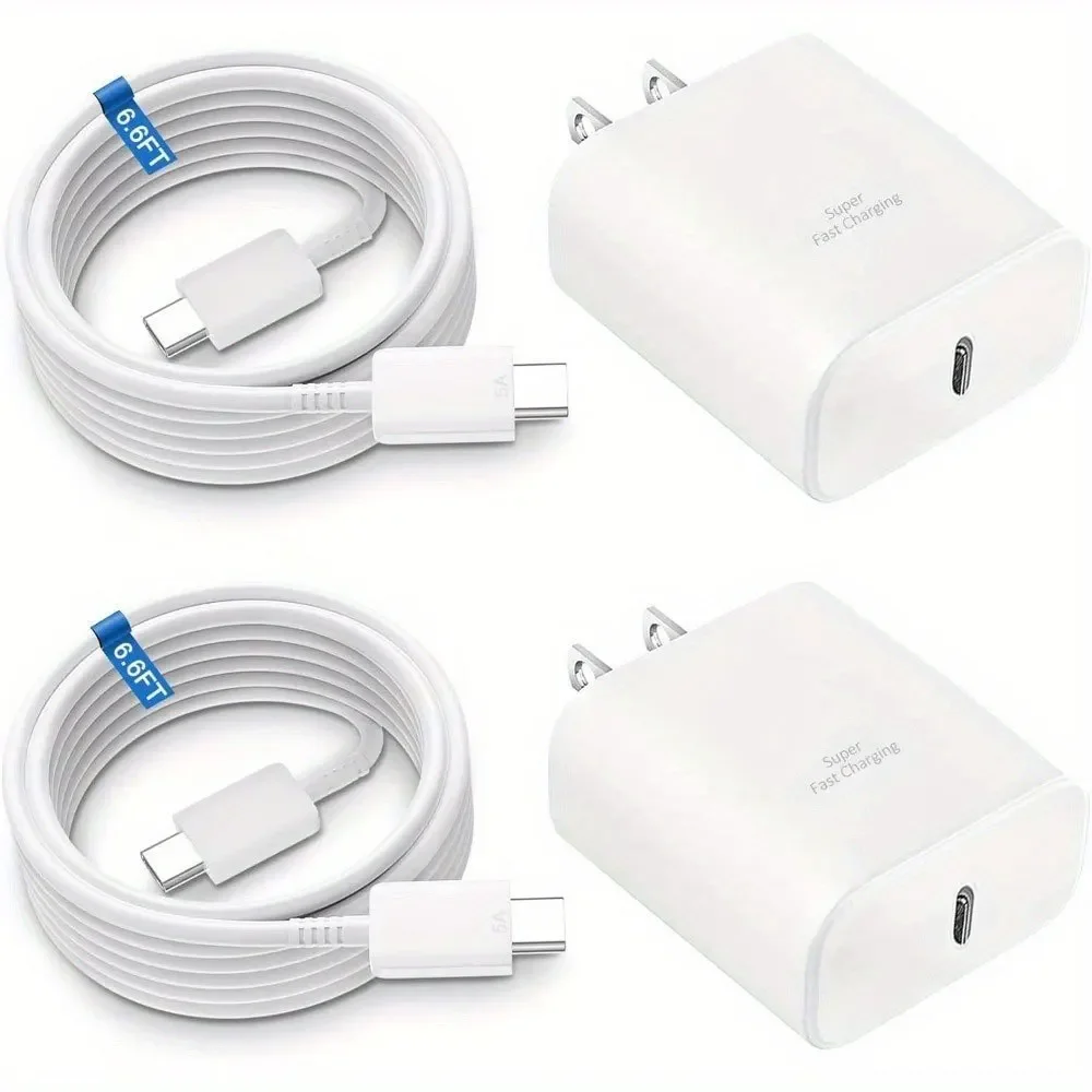 45W Samsung Super Fast Charger Type C with 6.6FT C Charger Cable, USB C Android Phone Charger for Samsung Galaxy S24 Ultra/S24