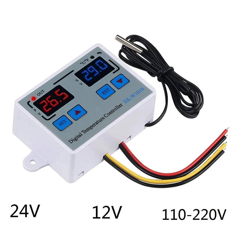 Digital LED Thermostat Digital Temperature Controller C/F For Incubator LED Relay 10A Heater XK-W1010