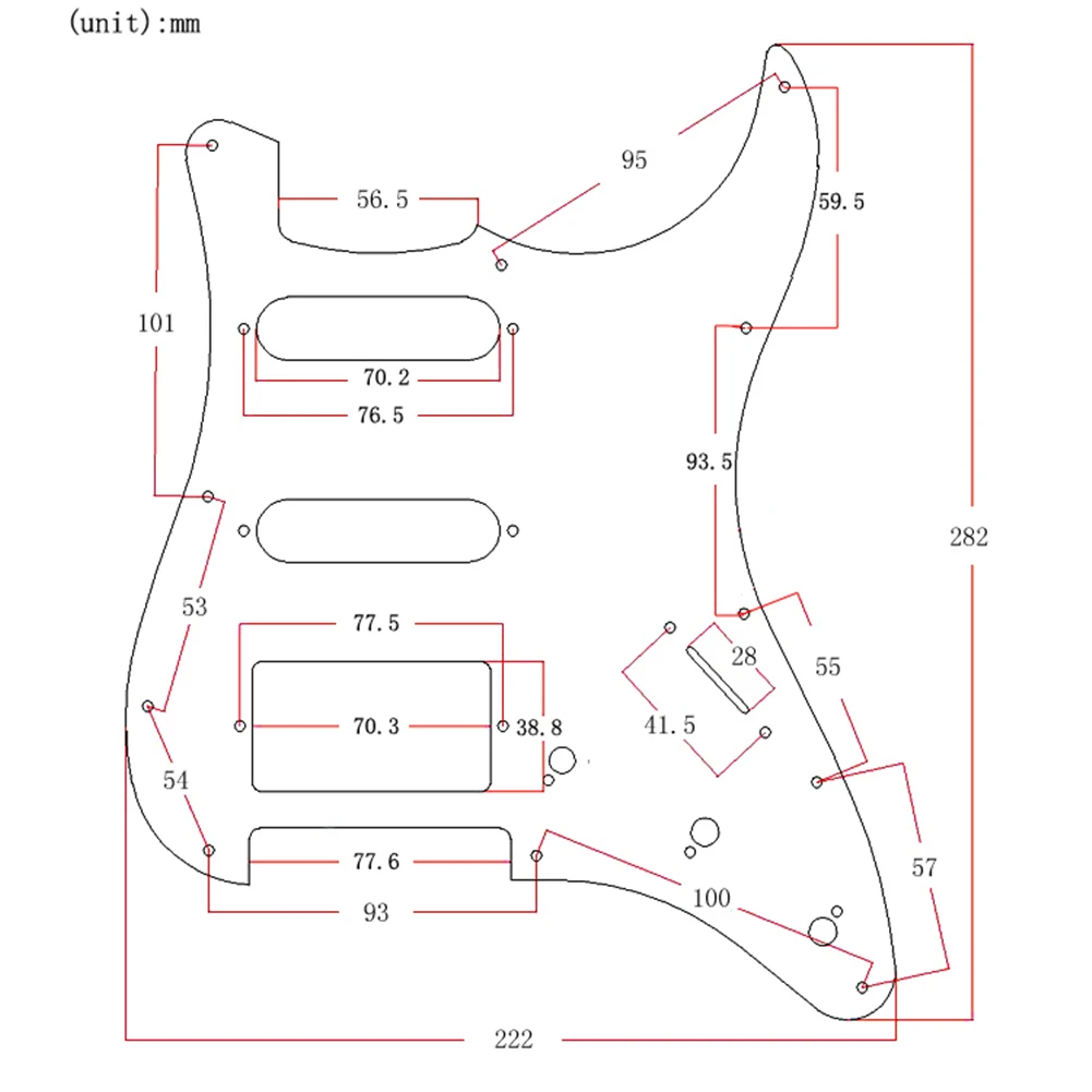 SSH Guitar Pickguard Scratch Plate Re-drill New Holes Scratch Plate Holes SSH Guitar Pickguard For The Existing Stock One