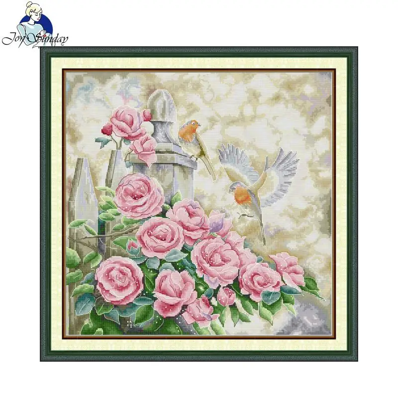 Kit punto croce Joy Sunday Summer Garden HD Pattern stampato tessuto contati Aida 16/14/11CT Kit ricamo fai da te con regalo nuovo