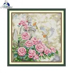 Kit punto croce Joy Sunday Summer Garden HD Pattern stampato tessuto contati Aida 16/14/11CT Kit ricamo fai da te con regalo nuovo