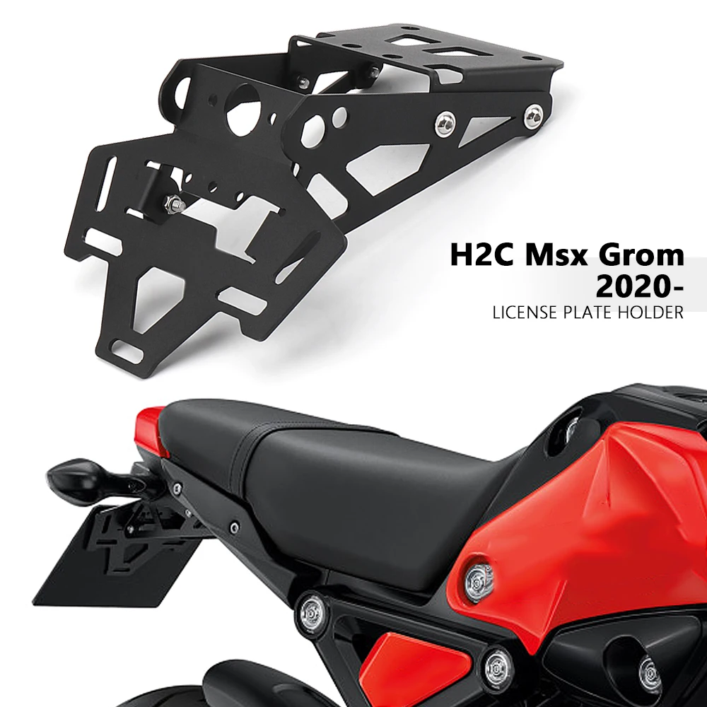 

Motorcycle Accessories H2C MSX GROM Tail Fender Eliminator License Plate Holder LED Light For HONDA H2C Msx Grom 2020 2021 2022