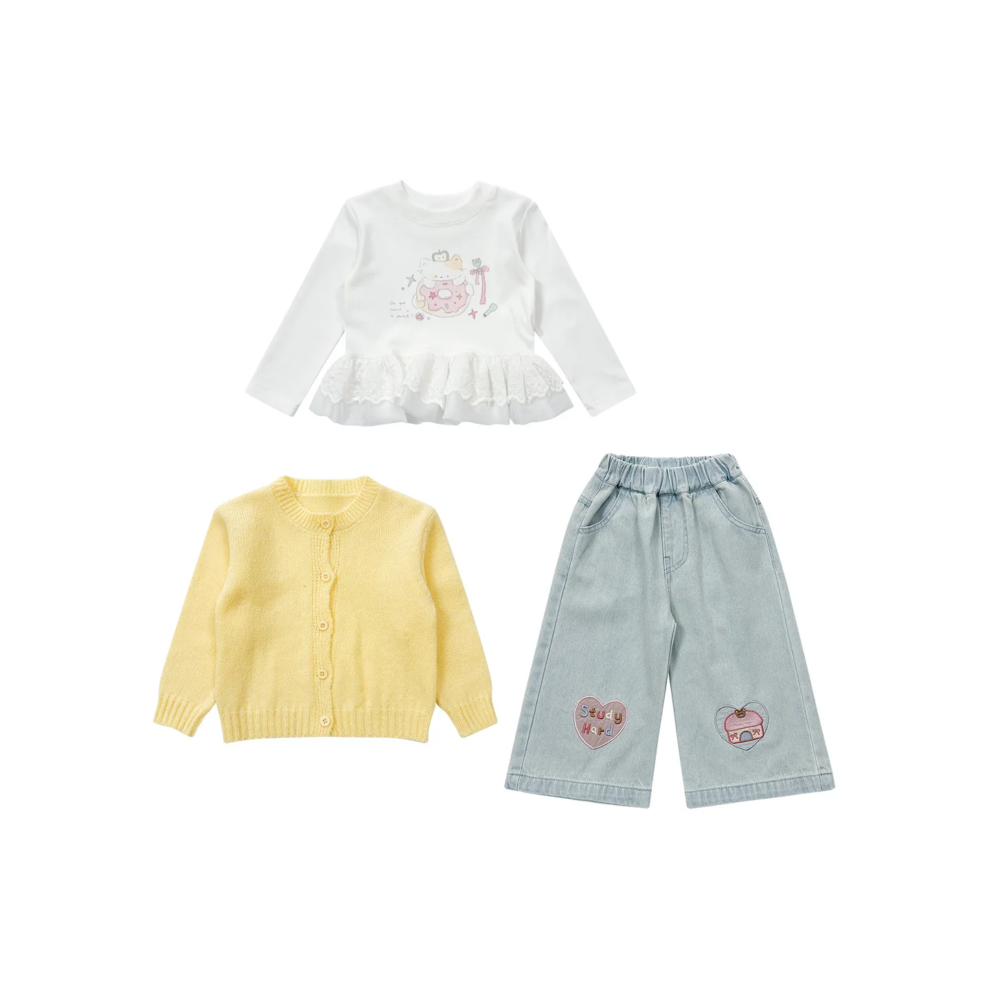 ملابس الأطفال الفتيات الخريف دعوى 2025 جديد للأطفال فتاة صغيرة النمط الأجنبي سترة أعلى السراويل ملابس الطفل