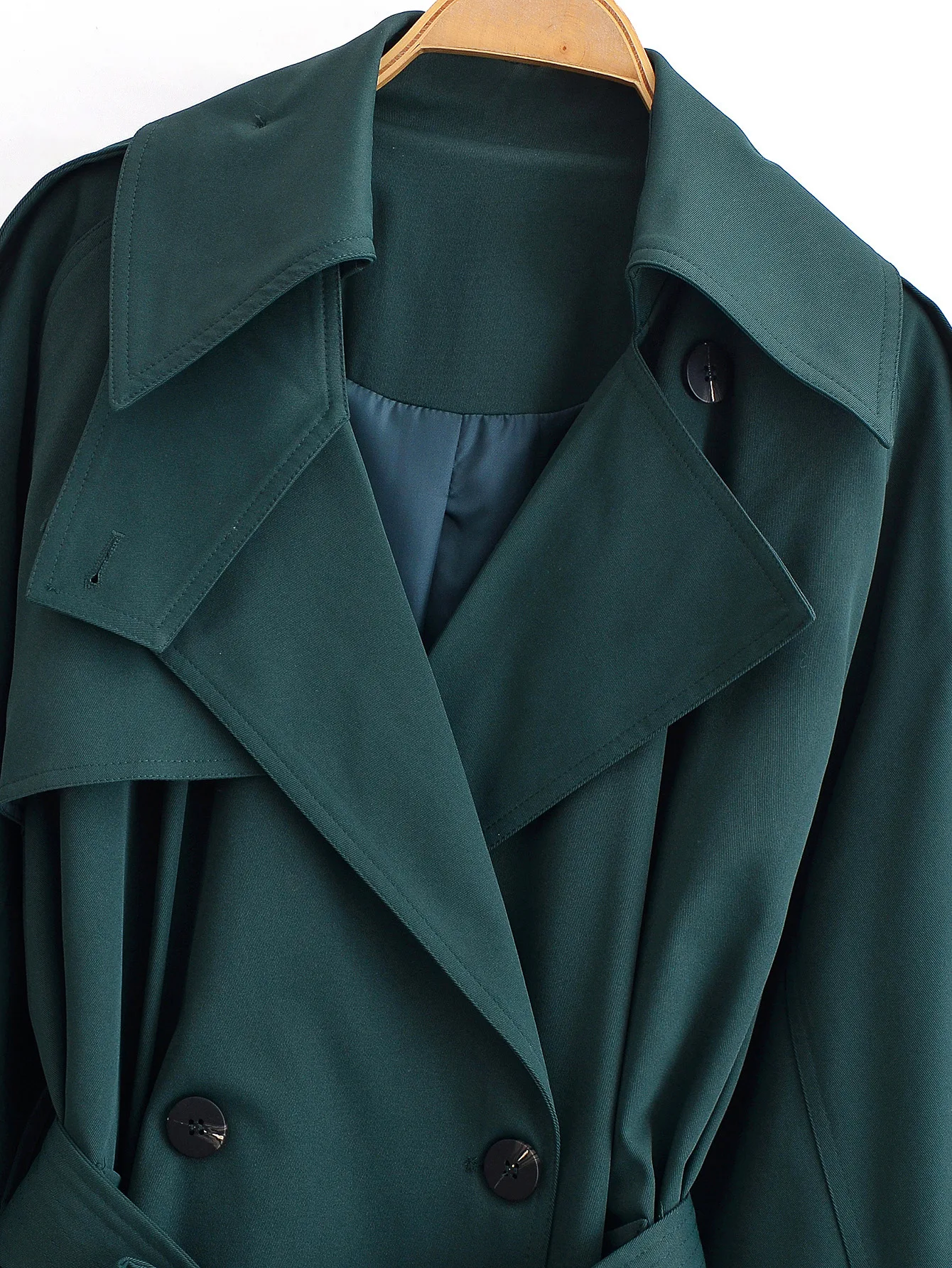 Mode jas met dubbele rij knopen Elegante lange trenchcoats voor dames Nieuw met riem Effen jas Street Style windjack