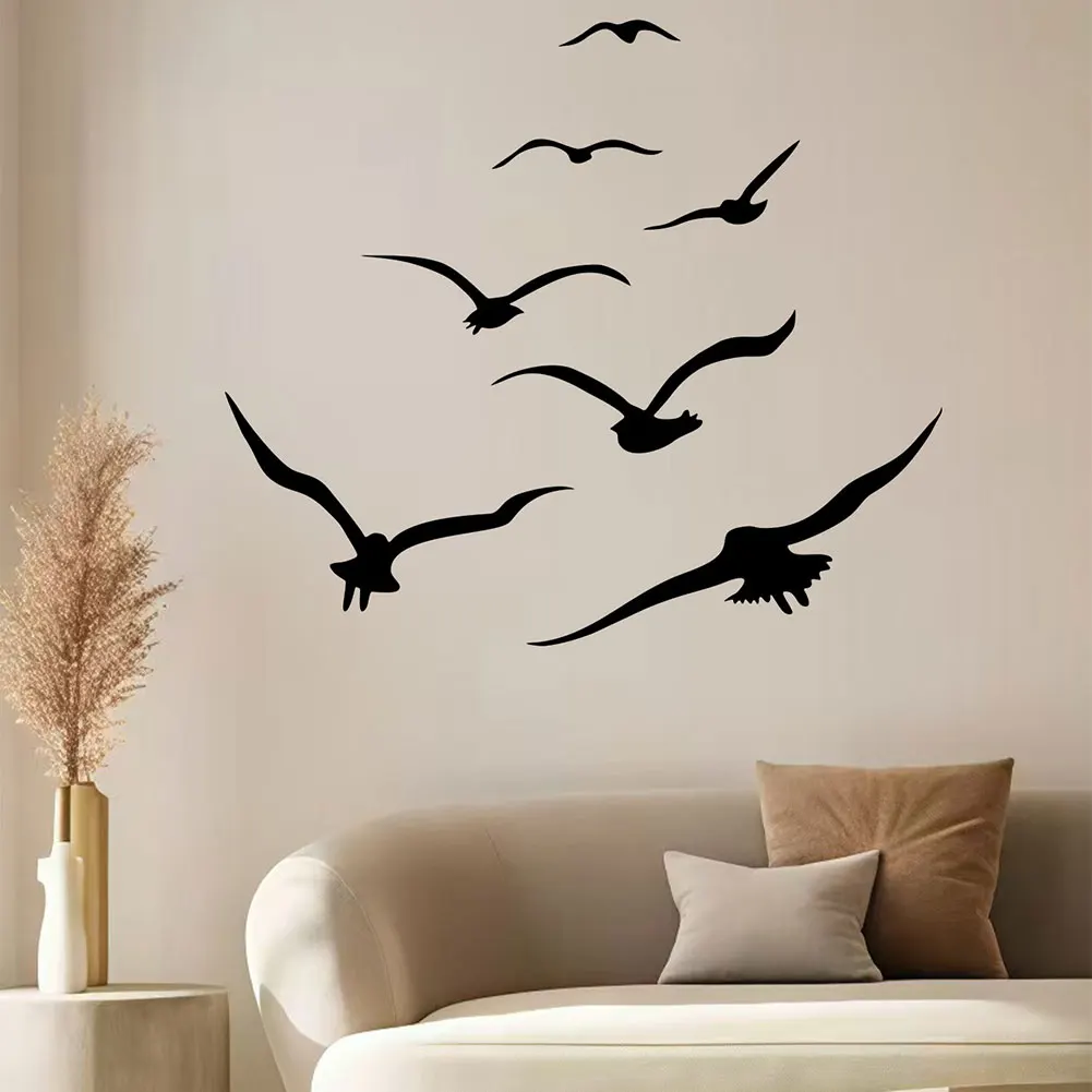 30cm x 45cm Stylish Black Seagull Wall Sticker PVC Material for Living Room Bedroom For DIY Home Interior Decoration