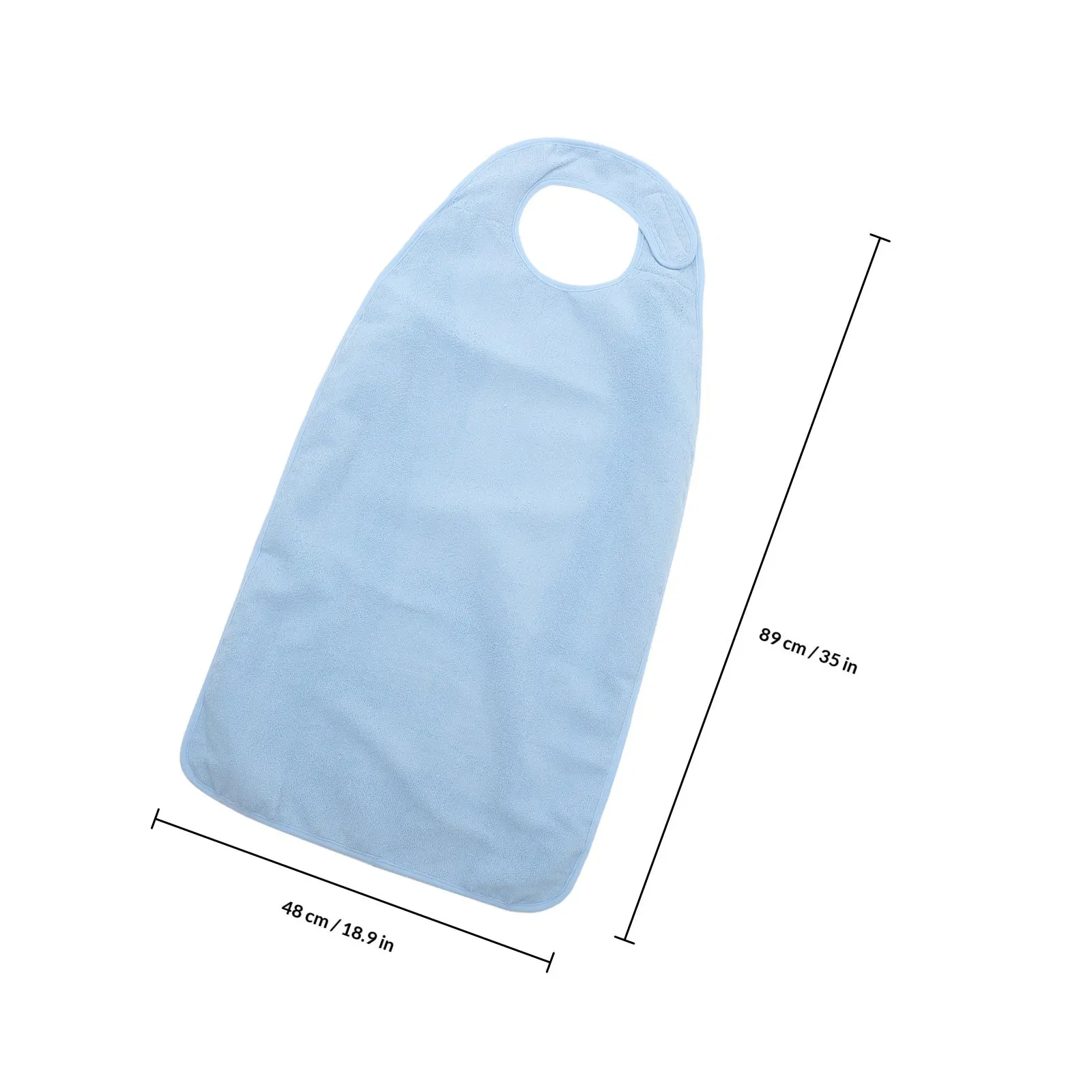 Adult Elderly People Meal Bib Waterproof Washable Sky Blue Cloth Tape Large Feeding Assistance Clothing Protector Mealtime