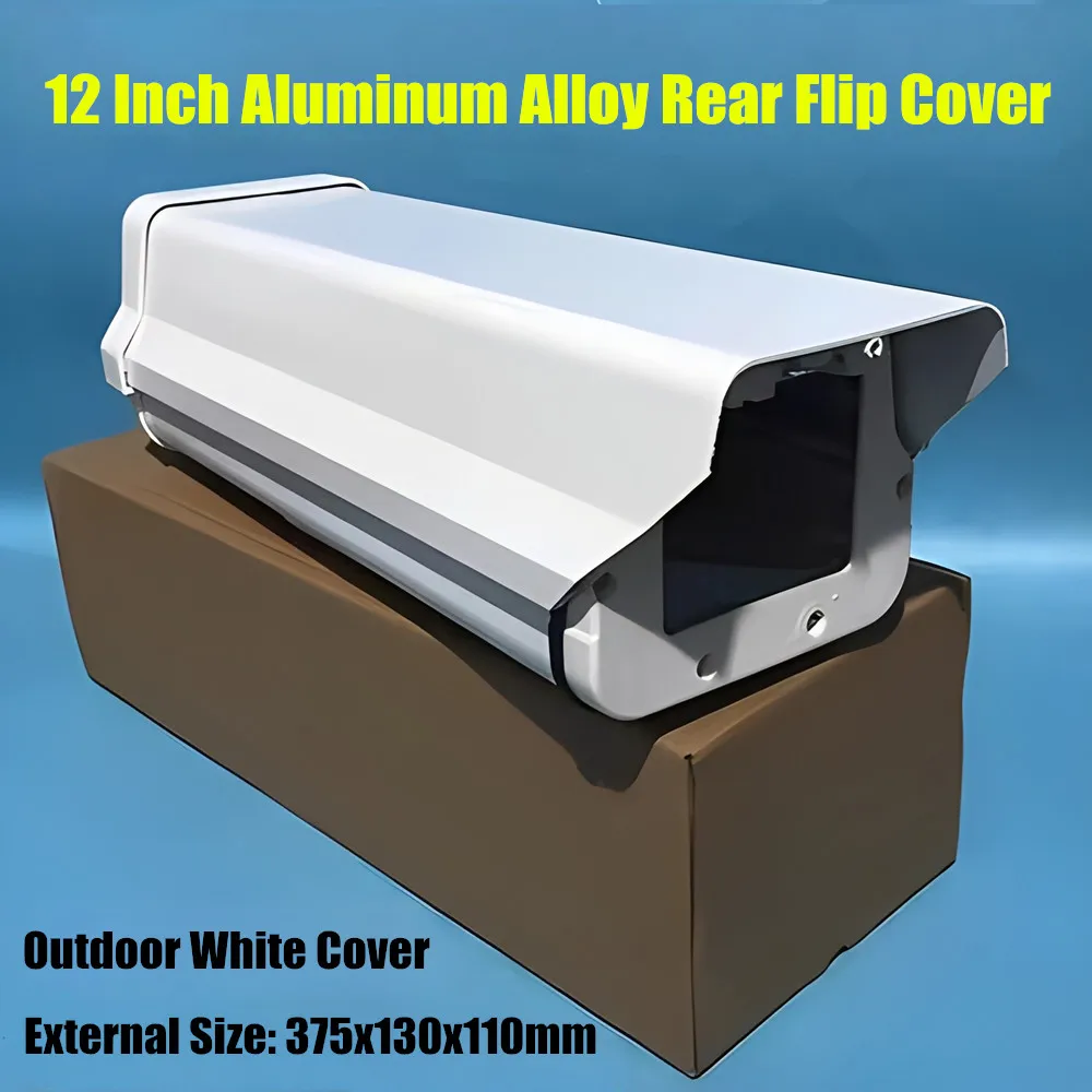 

12 Inch White Rain Sun Shield Weather Outdoor Protective Cover Shell Aluminum Alloy Dust Cover Surveillance CCTV Camera Housing