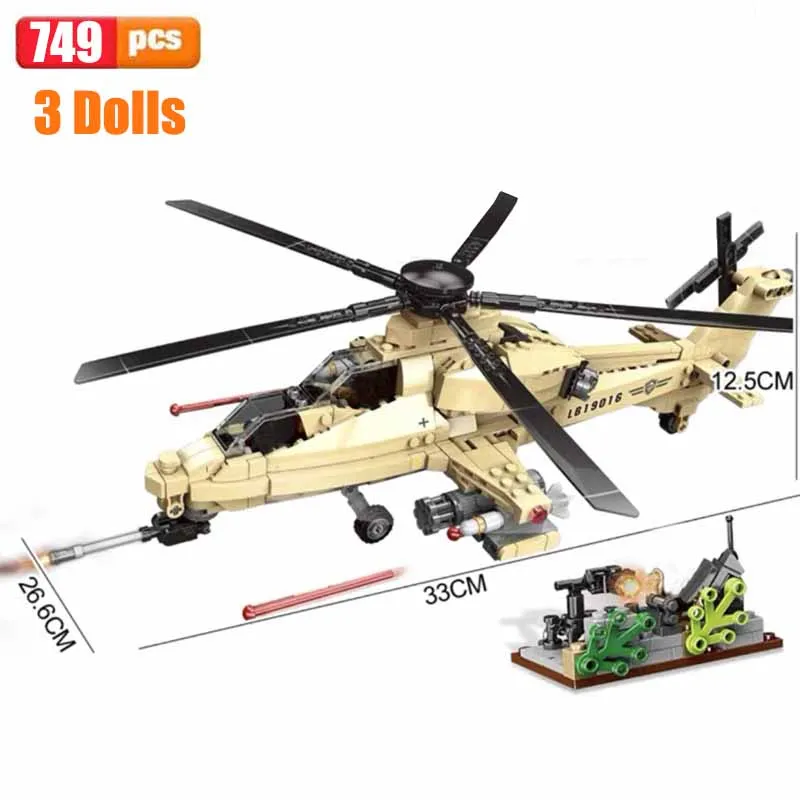 Oorlog A10 Aanval Vechter Bouwsteen Militaire AC-130 Luchtmacht Vliegtuig Model Bricks Set WZ10 Helikopter Speelgoed Voor Kind Verjaardagscadeau