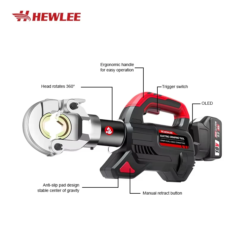 HEWLEE High Power HL-300K Hydraulic Battery Powered Pipe Crimping Tool Electric Hydraulic Pliers Electric Cable Crimping Tool