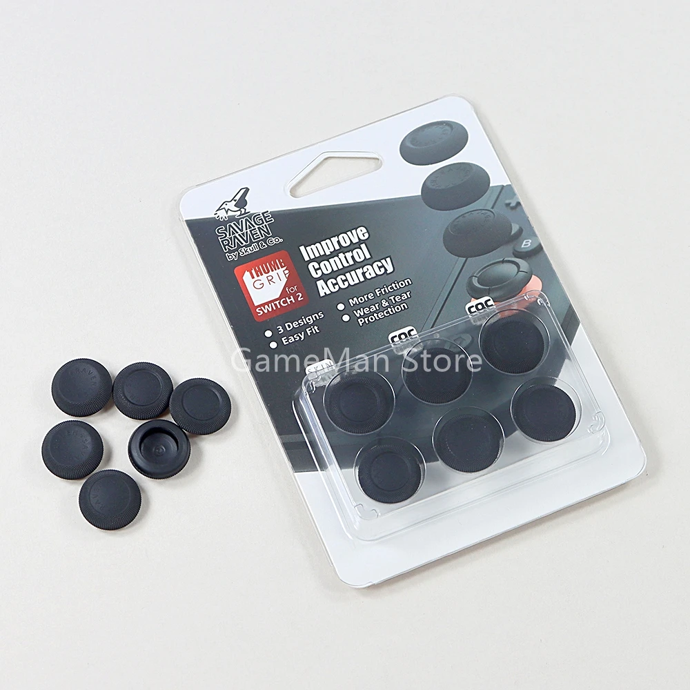 12 مجموعة 6 في 1 Skull & Co. مجموعة قبضة الإبهام لـ Switch2 قبعات عصا التحكم غير القابلة للانزلاق غطاء عصا التحكم لنينتندو سويتش 2 NS2