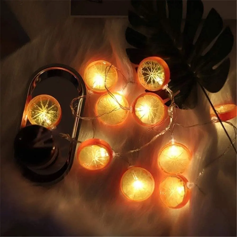 Ano Novo 2024 Led Lemon String Lights 20/50/100 LEDs Battery Operated Garland Decoração de Natal 2024 Festoon Fairy Lights Para Natal / Casamento / Interior / Festa / Quarto / Casa / Jardim Decoração