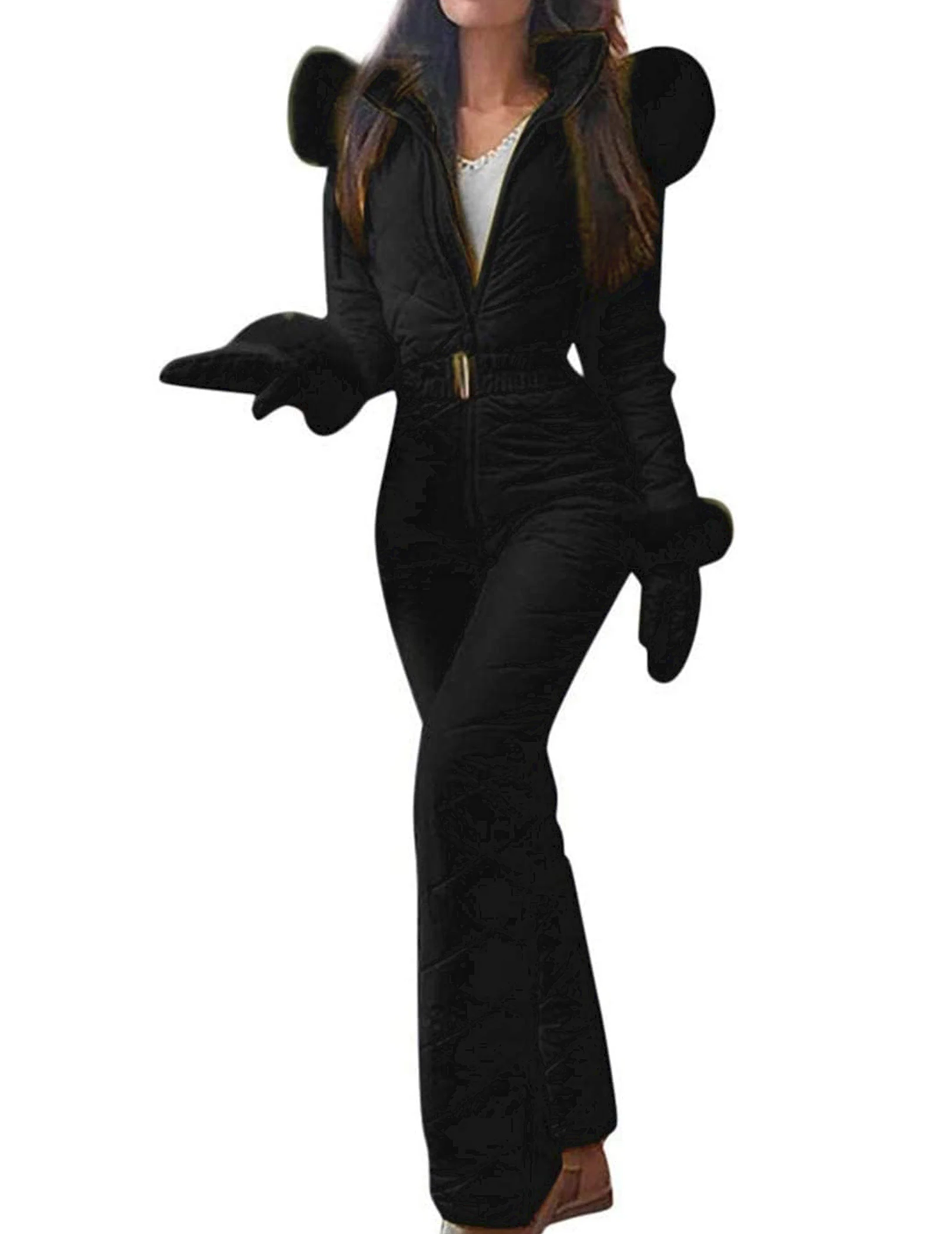 Winter Outdoor Sports Jumpsuit Slim Fit Winter Outdoor Ski Jacket and Pants Insulated for Women