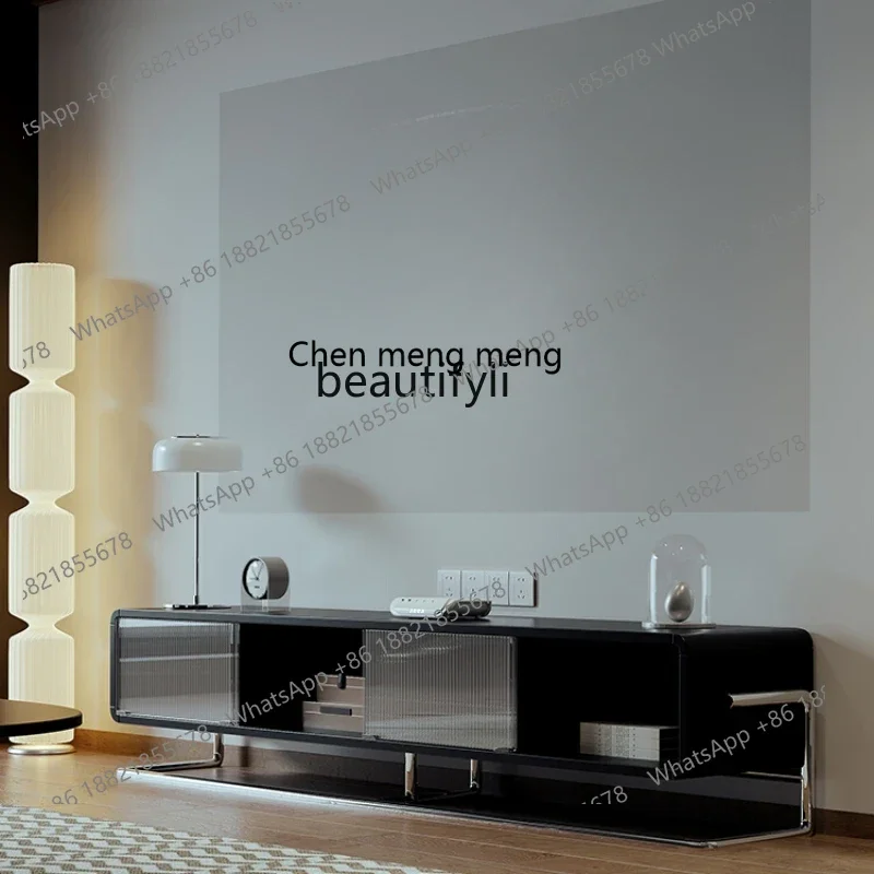 

P178 Glass TV Cabinet Light Luxury Modern Simple Living Room Home Small Apartment Storage High Leg French Retro