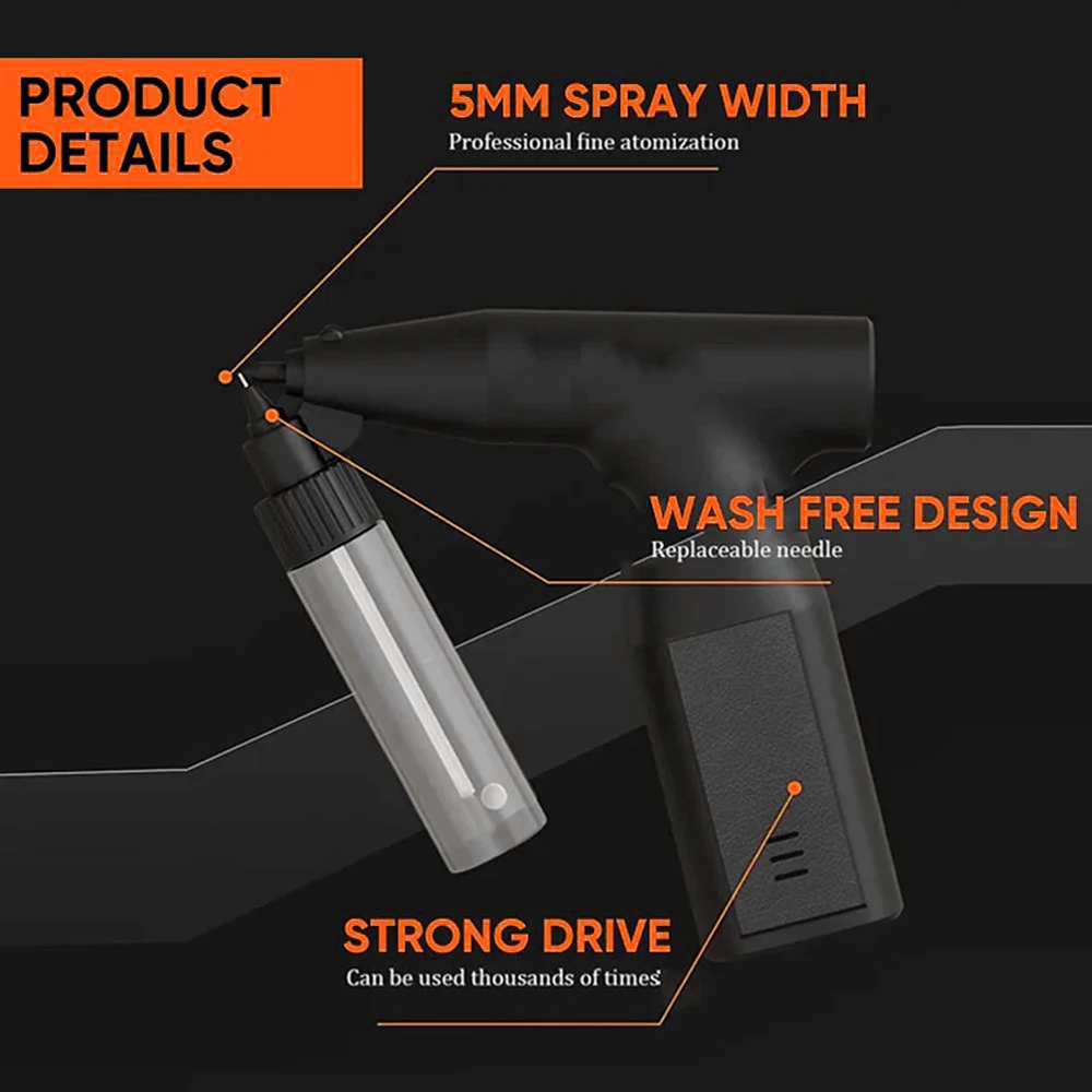 เครื่องพ่นสี, เครื่องพ่นสีไฟฟ้าแบบพกพาแบบมือถือพร้อมขวดของเหลว 3 เกียร์ ชุดเครื่องพ่นสีแบบชาร์จไฟได้สำหรับเฟอร์นิเจอร์
