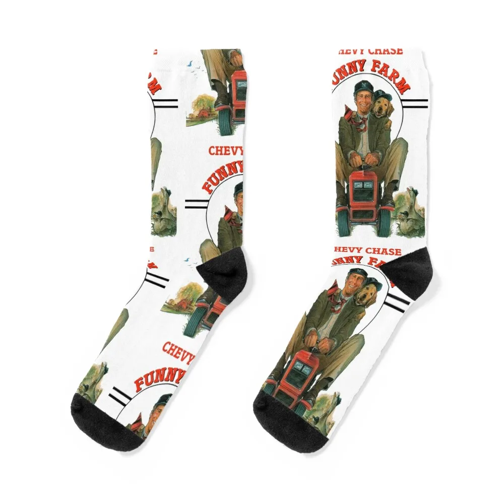 Funny Farm Chevy Chase Funny Movie Socks Stockings compression compression Lots warm winter Man Socks Women's