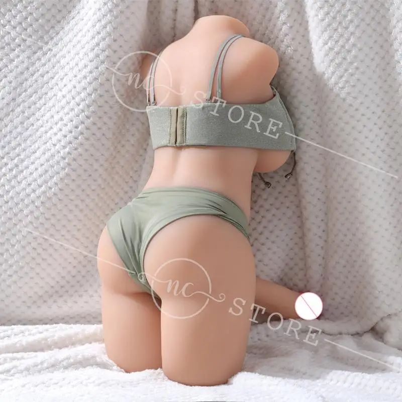 Shemale Half Body Sex Doll Toy For Men Sexy Ladyboy Male Torso Pleasure Doll with Skeleton Dildo Penis Big Boobs Ass Masturbator