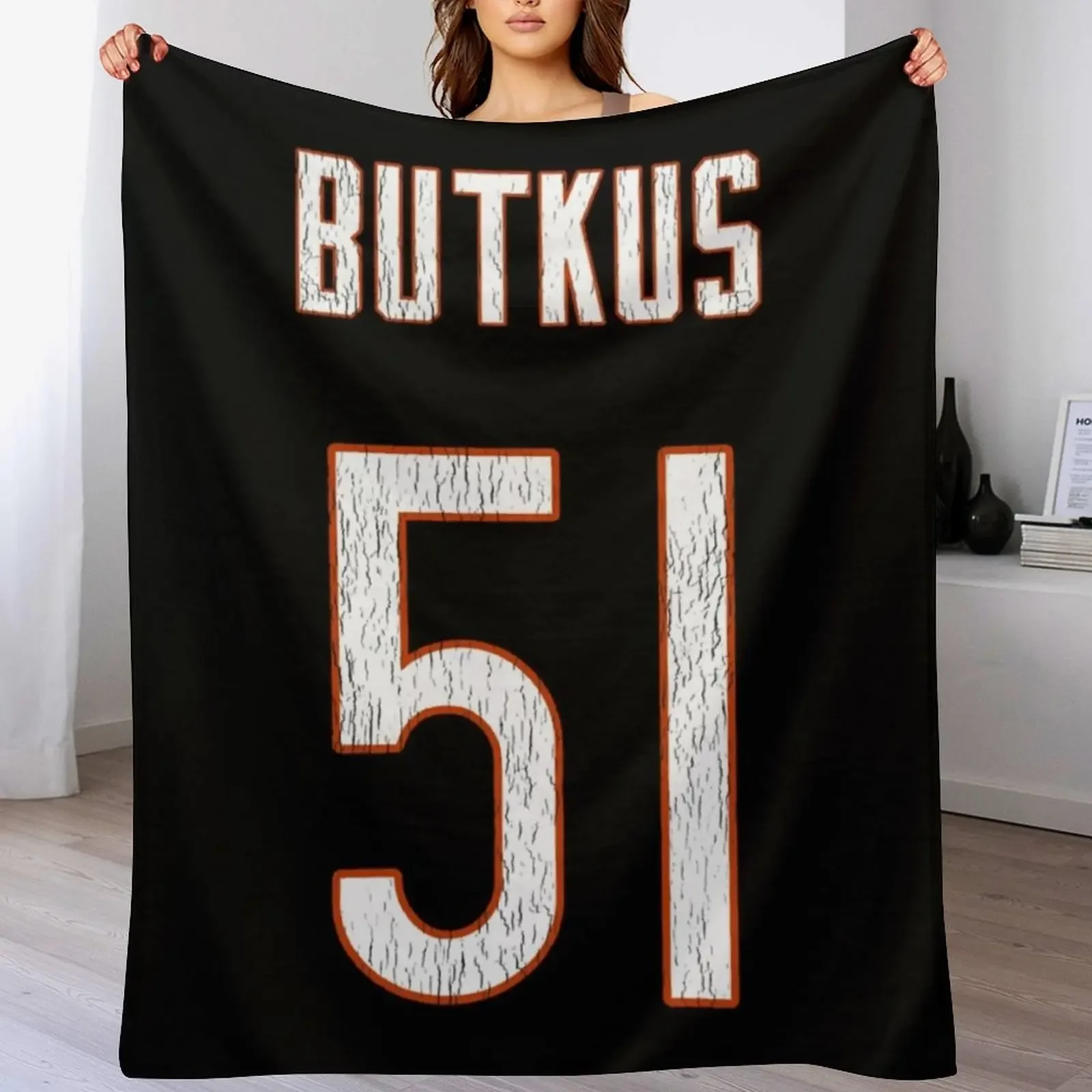 

Dick Butkus Throw Blanket Vintage Thermals For Travel Flannels Blankets