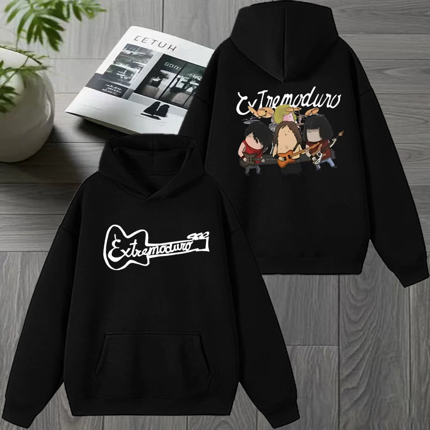 

2026 New in Extremoduro Double Sided printed Hoodie Unisex harajuku fashion Winter pullovers Men women vintage Fleece Sweatshirt