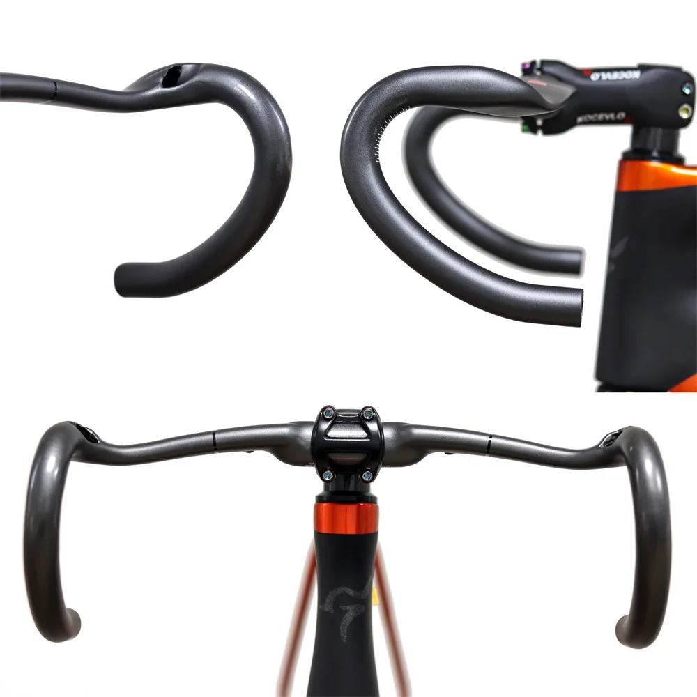 KOCEVLO Carbon Fiber Bicycle Handlebar 31.8MM Integrated Design Aero Ergonomic Drop Handlebar with Internal Cable Routing and UD