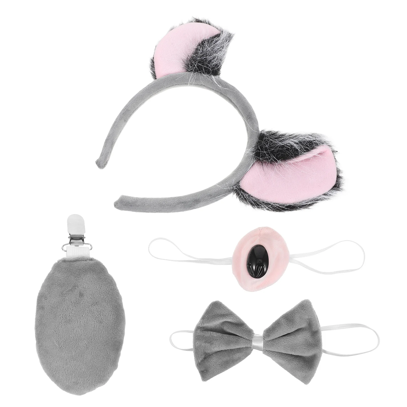 ที่คาดผมหูโคอาล่า 1 ชุด พร้อมหาง โบว์ผูกผม และจมูก อุปกรณ์แต่งกายคอสเพลย์สัตว์ สำหรับเด็กผู้หญิงและผู้ใหญ่ สำหรับฮาโลวีนและคริสต์มาส