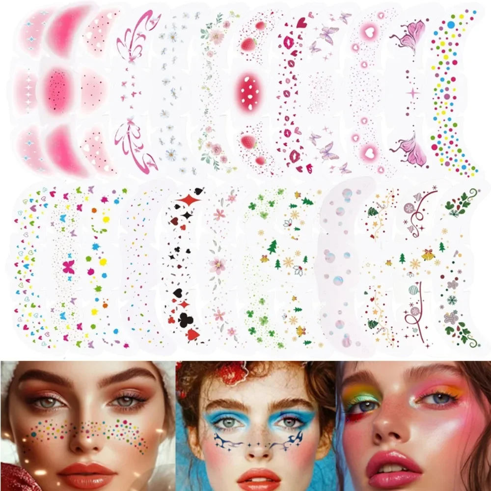 6pcs Hot Stamping Freckles Makeup Patches Stickers for Women Fake Freckles Temporary Tattoo Stickers Face ﻿Party Makeup