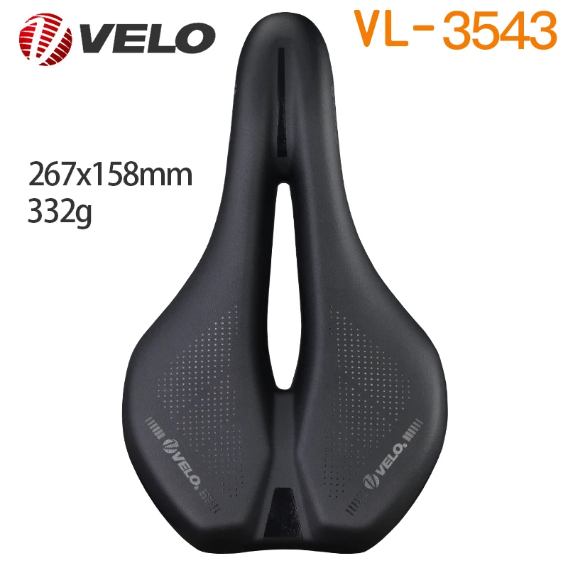 VELO VL-3543 Bicycle Saddle Road MTB Bike Comfortable shock absorption Hollow Breathable Lightweight 332g Cycling Accessories